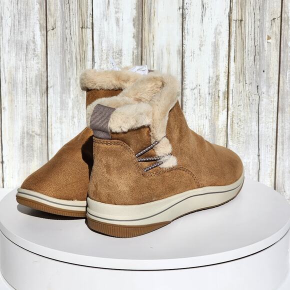 NEW - Clarks Women's Breeze Faux Fur Booties - Size 5 M - Dark Tan/ Brown - Picture 4 of 9